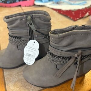 Chic Taupe Kids Ankle Boots